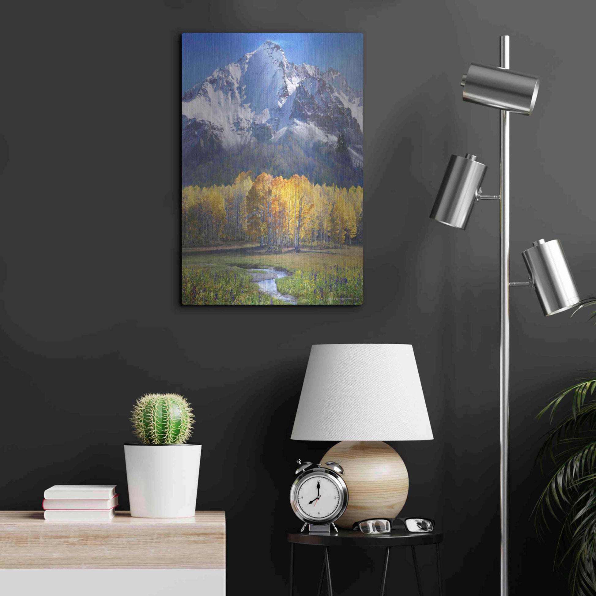 Luxe Metal Art 'Idyllic Mountain' by Chris Vest, Metal Wall Art,16x24