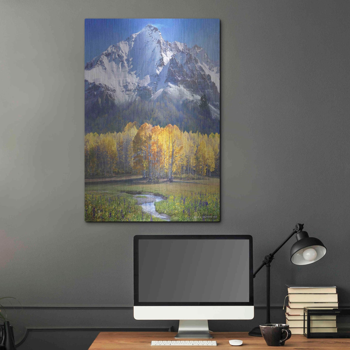 Luxe Metal Art 'Idyllic Mountain' by Chris Vest, Metal Wall Art,24x36