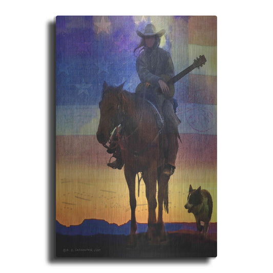 Luxe Metal Art 'American Cowgirl' by Chris Vest, Metal Wall Art