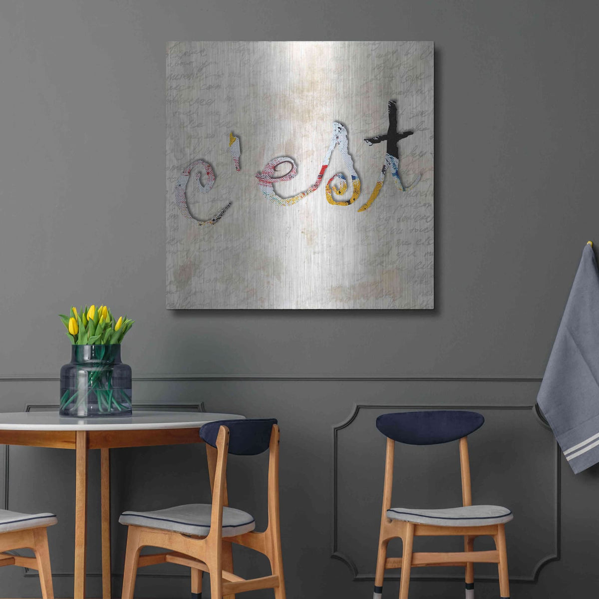 'C'est' by Karen Smith – Metal Wall Art, 36x36 room view