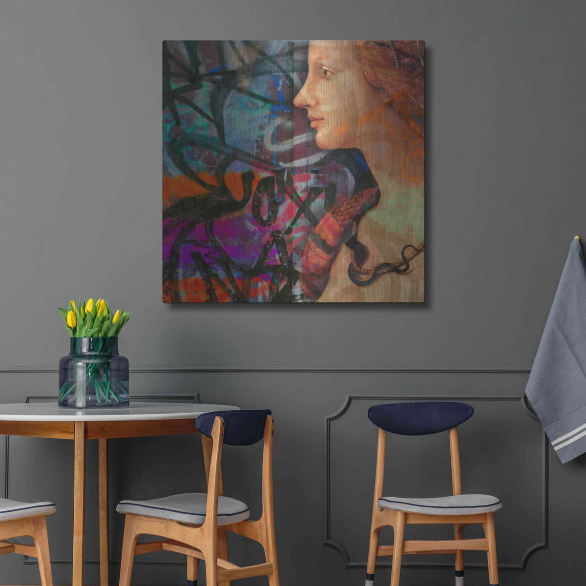 'Classic Graffiti 2' by Karen Smith – Metal Wall Art, 36x36 room view