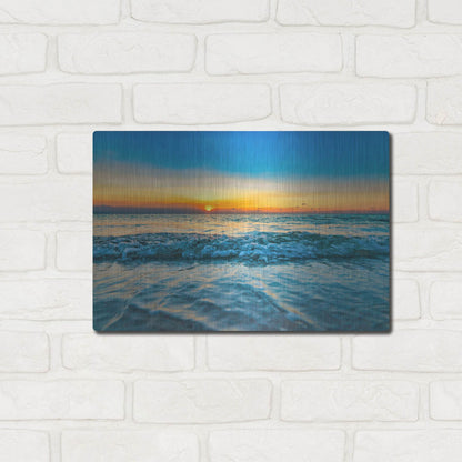 Luxe Metal Art 'Calm Aruba Blue' by Mark A Paulda, Metal Wall Art,16x12