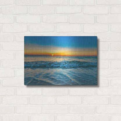 Luxe Metal Art 'Calm Aruba Blue' by Mark A Paulda, Metal Wall Art,24x16