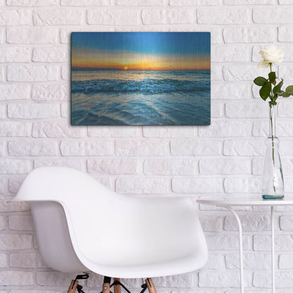 Luxe Metal Art 'Calm Aruba Blue' by Mark A Paulda, Metal Wall Art,24x16