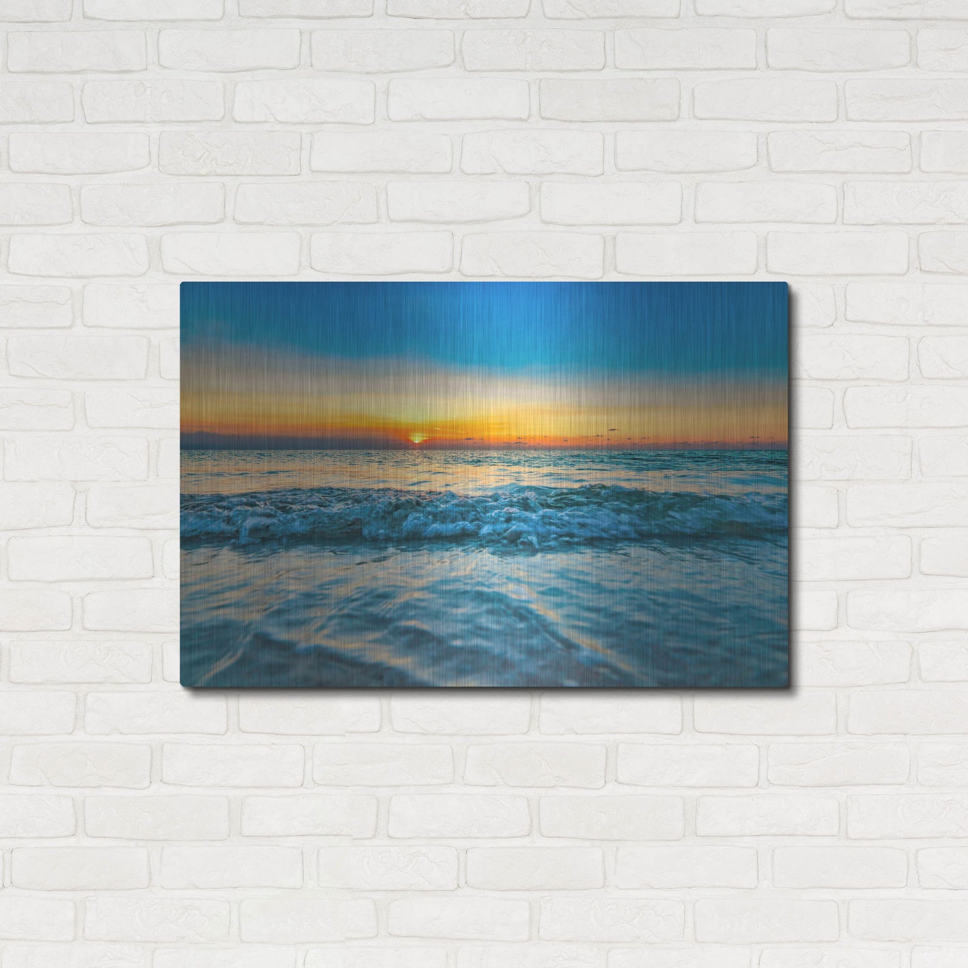 Luxe Metal Art 'Calm Aruba Blue' by Mark A Paulda, Metal Wall Art,36x24