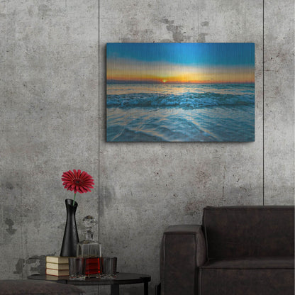 Luxe Metal Art 'Calm Aruba Blue' by Mark A Paulda, Metal Wall Art,36x24