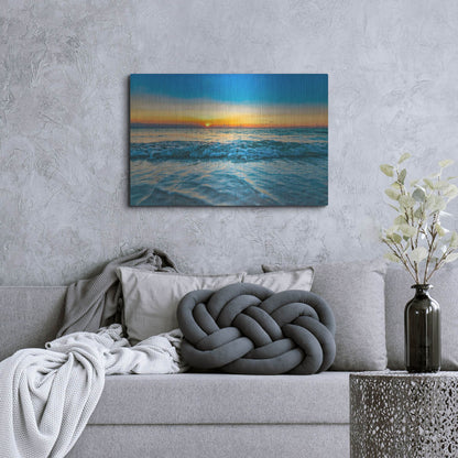 Luxe Metal Art 'Calm Aruba Blue' by Mark A Paulda, Metal Wall Art,36x24