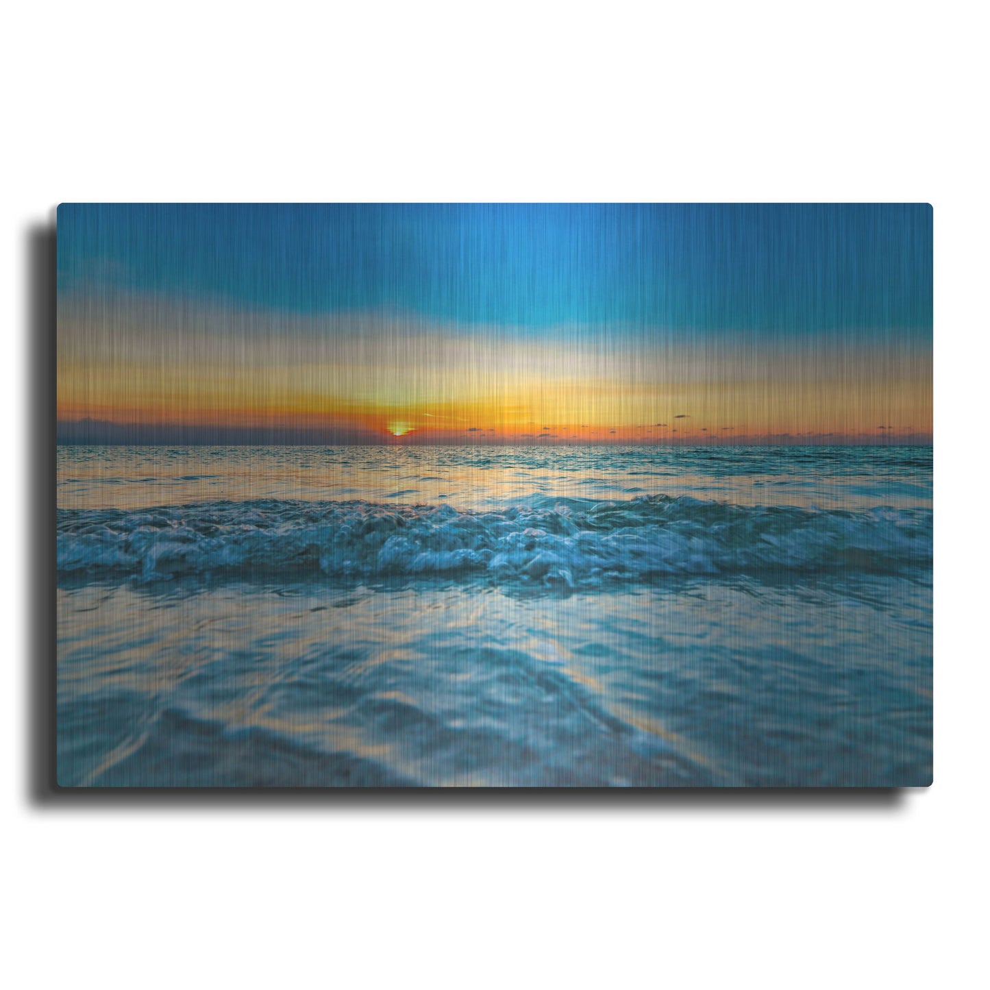 Luxe Metal Art 'Calm Aruba Blue' by Mark A Paulda, Metal Wall Art