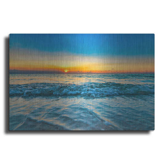 Luxe Metal Art 'Calm Aruba Blue' by Mark A Paulda, Metal Wall Art