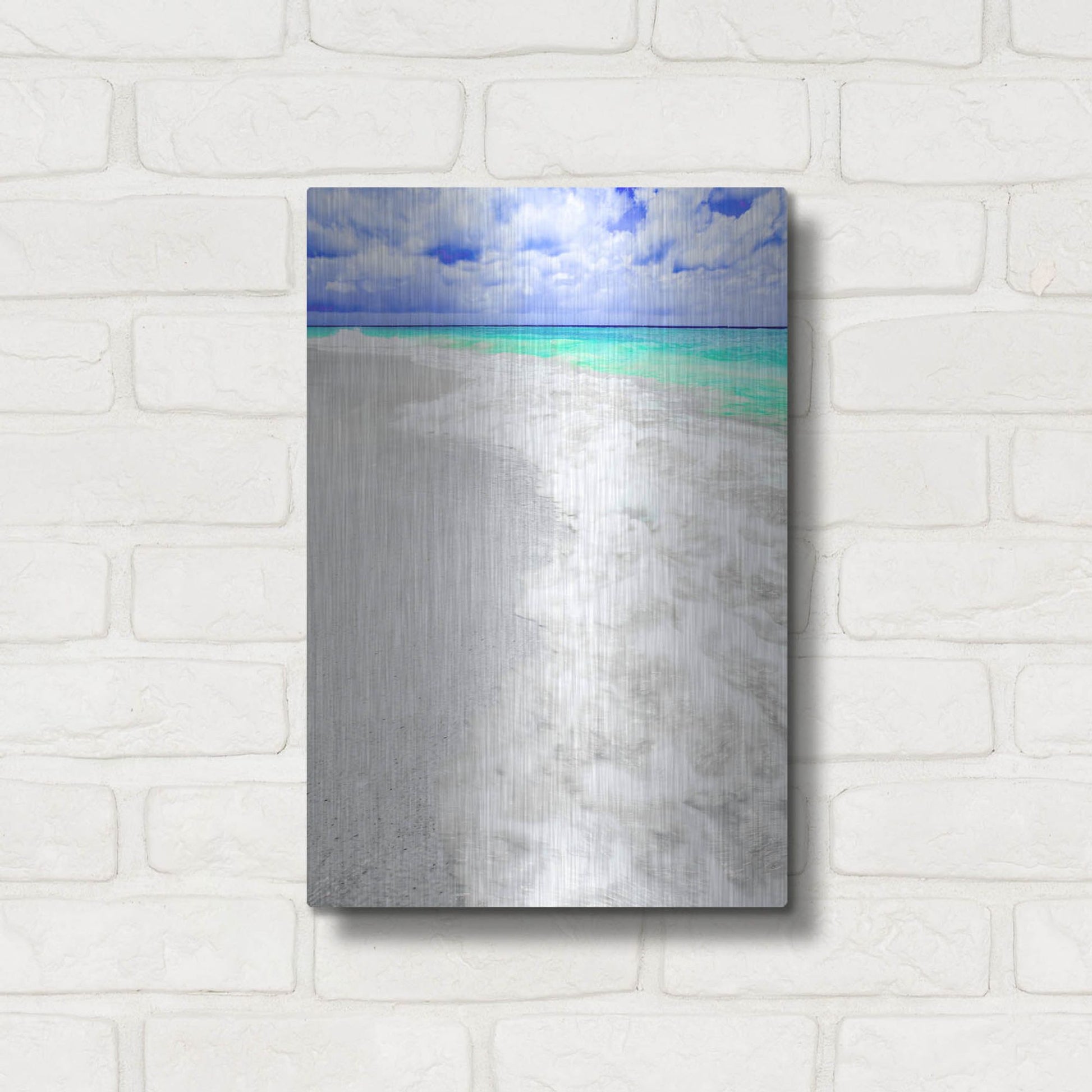 Luxe Metal Art 'Caribbean Waves' by Mark A Paulda, Metal Wall Art,12x16