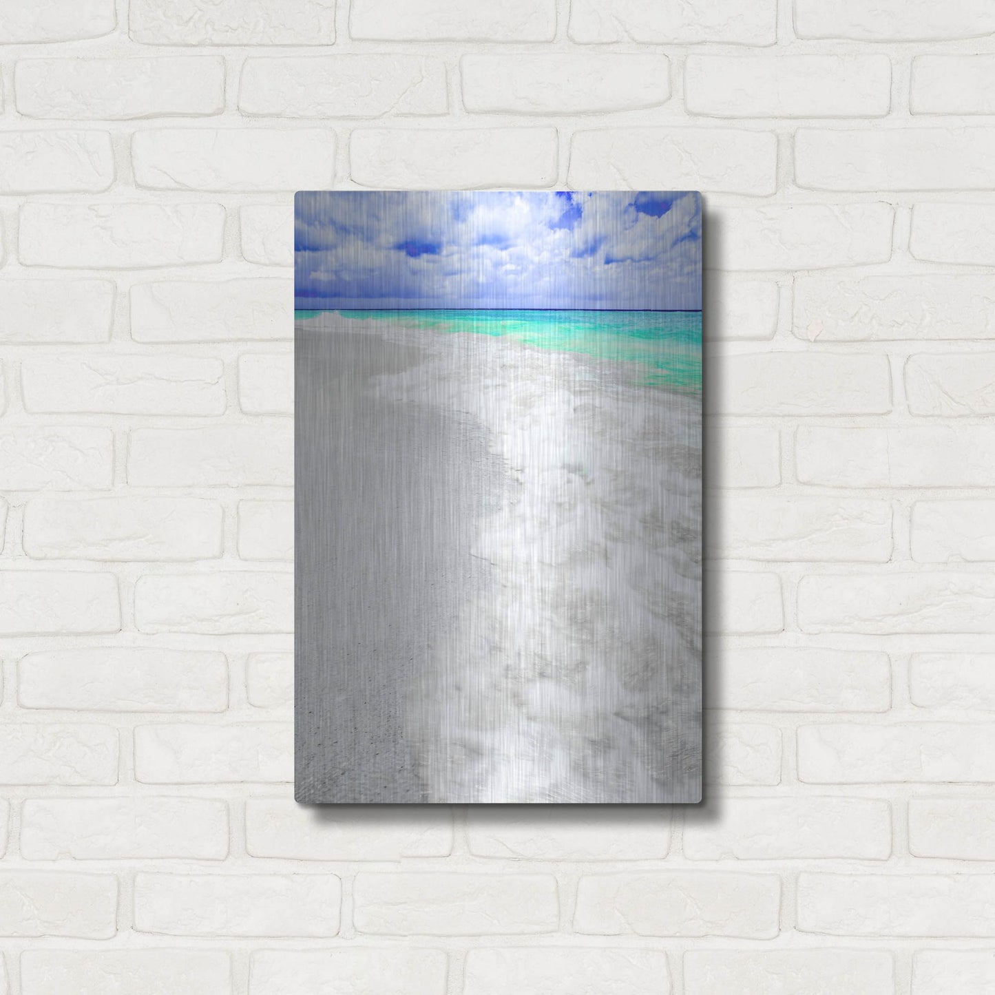 Luxe Metal Art 'Caribbean Waves' by Mark A Paulda, Metal Wall Art,16x24