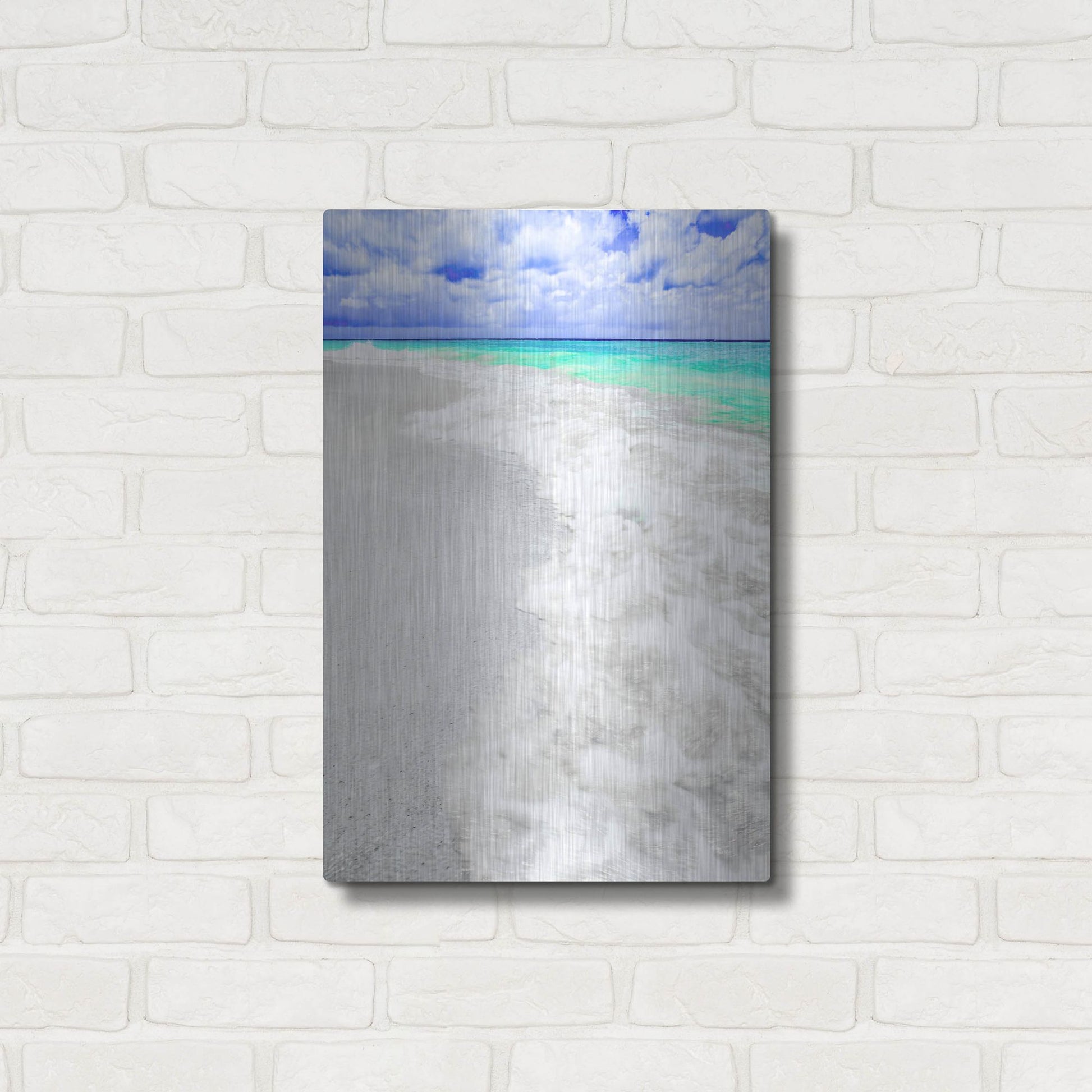 Luxe Metal Art 'Caribbean Waves' by Mark A Paulda, Metal Wall Art,16x24