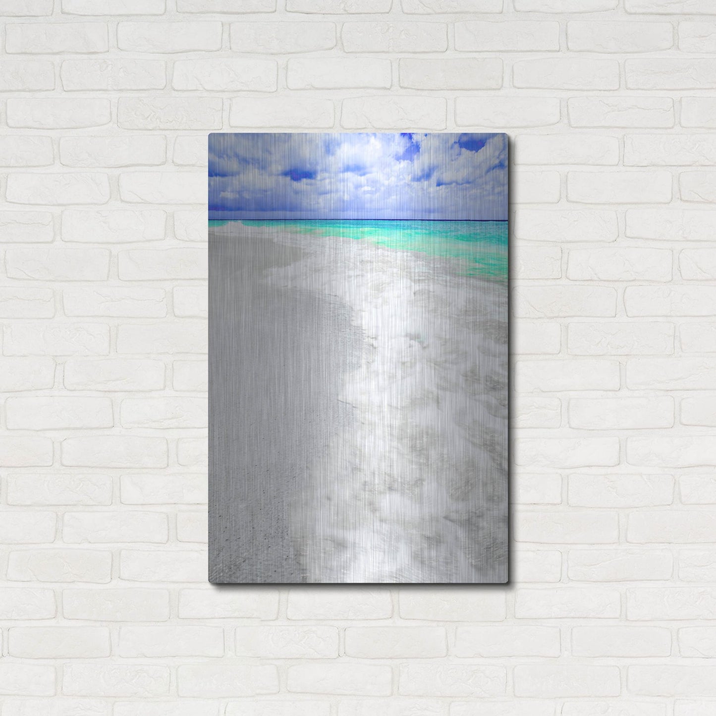 Luxe Metal Art 'Caribbean Waves' by Mark A Paulda, Metal Wall Art,24x36