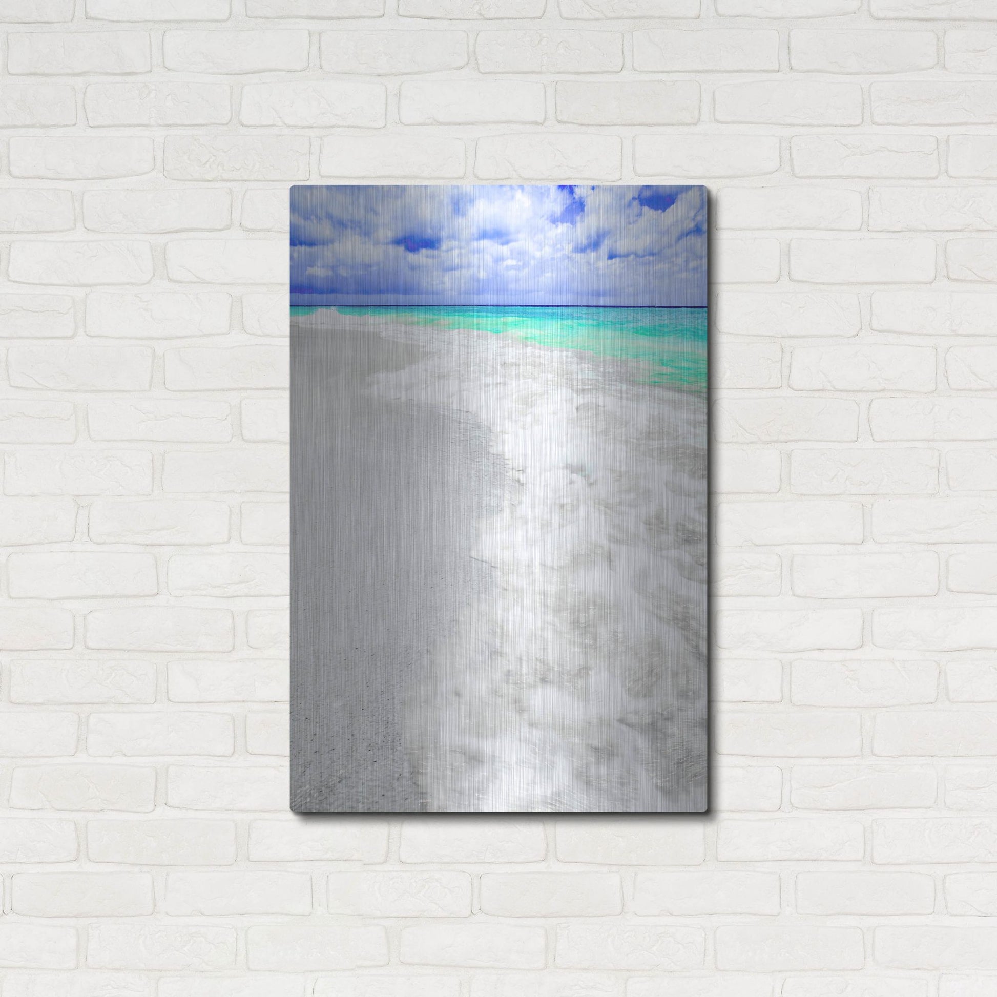 Luxe Metal Art 'Caribbean Waves' by Mark A Paulda, Metal Wall Art,24x36