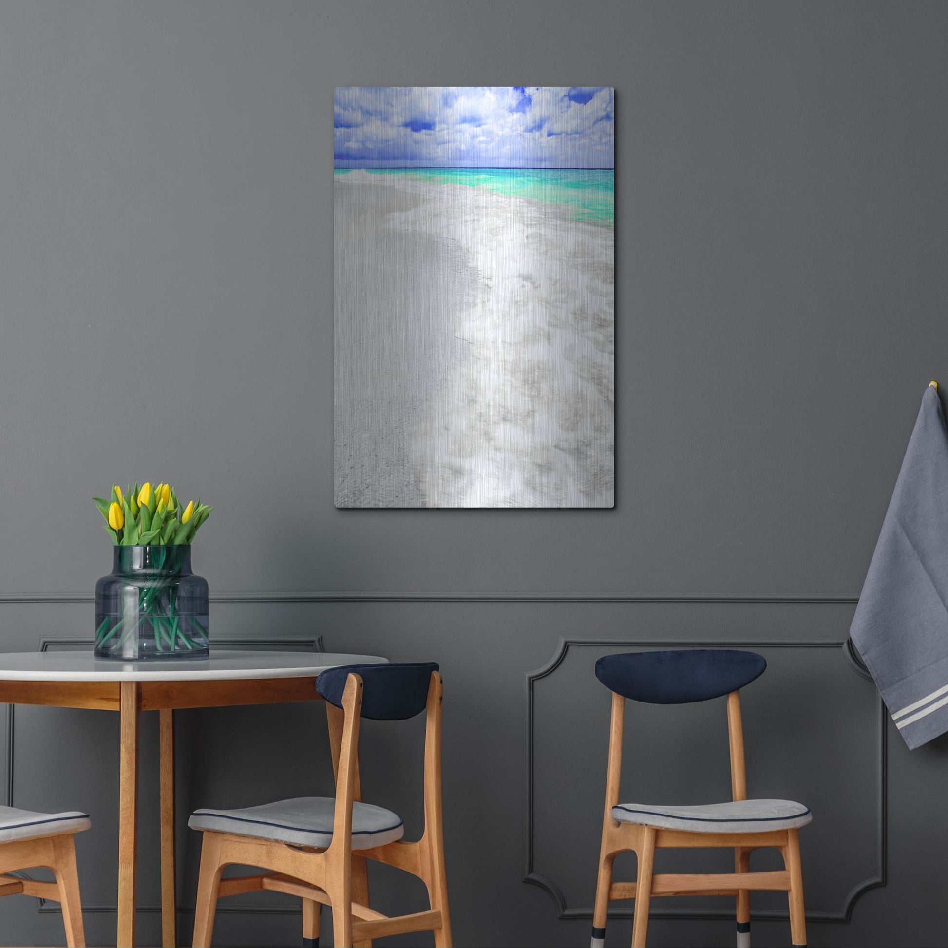 Luxe Metal Art 'Caribbean Waves' by Mark A Paulda, Metal Wall Art,24x36