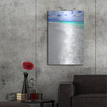 Luxe Metal Art 'Caribbean Waves' by Mark A Paulda, Metal Wall Art,24x36