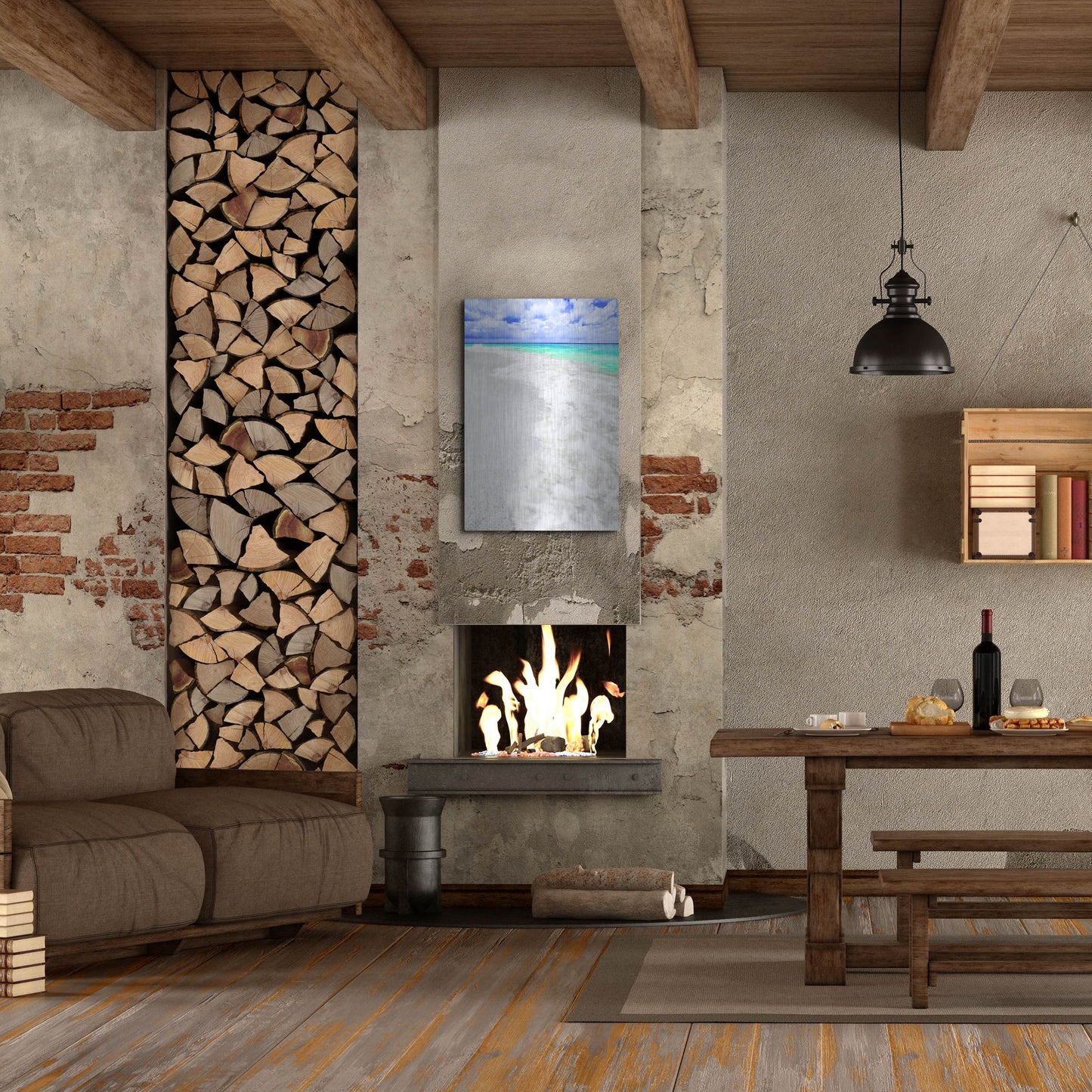 Luxe Metal Art 'Caribbean Waves' by Mark A Paulda, Metal Wall Art,24x36