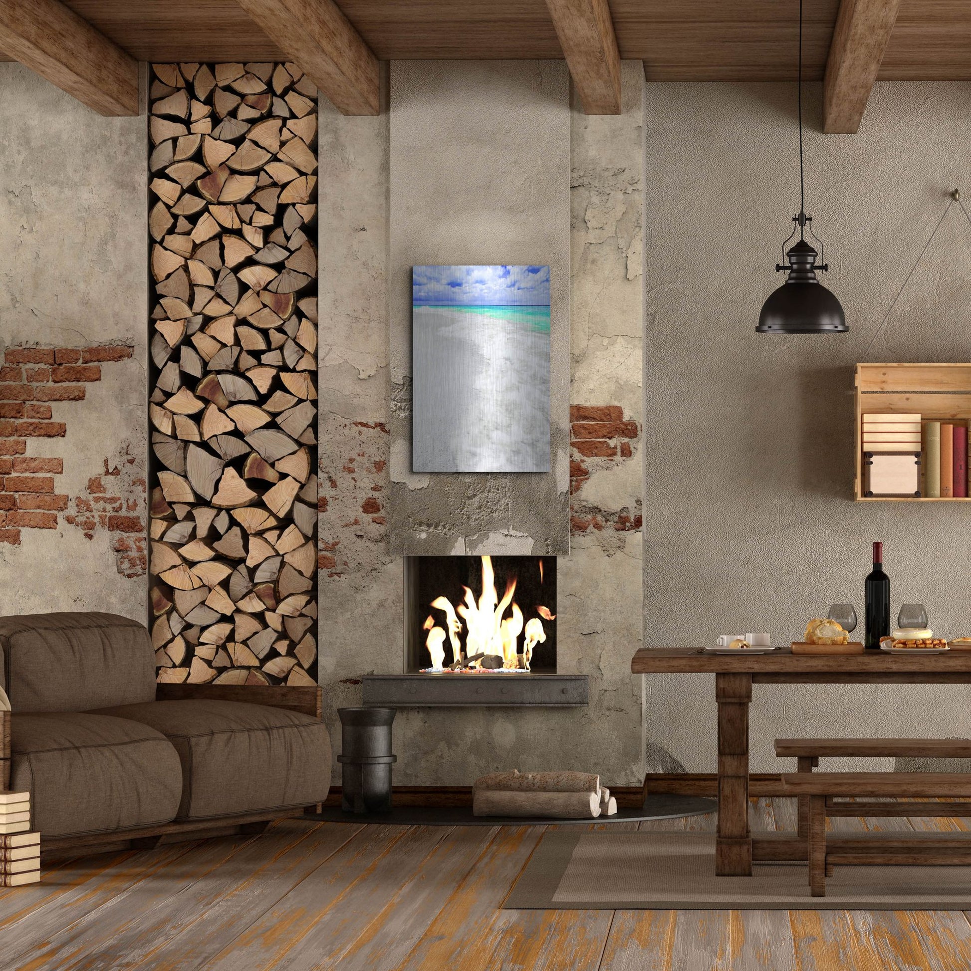 Luxe Metal Art 'Caribbean Waves' by Mark A Paulda, Metal Wall Art,24x36