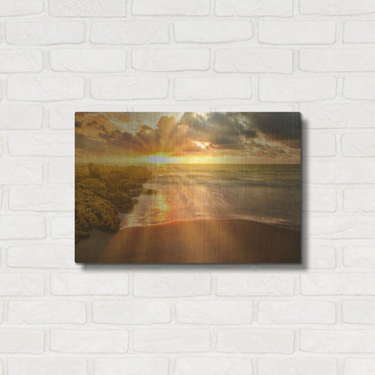 Luxe Metal Art 'Cartagena Sun Burst' by Mark A Paulda, Metal Wall Art,24x16