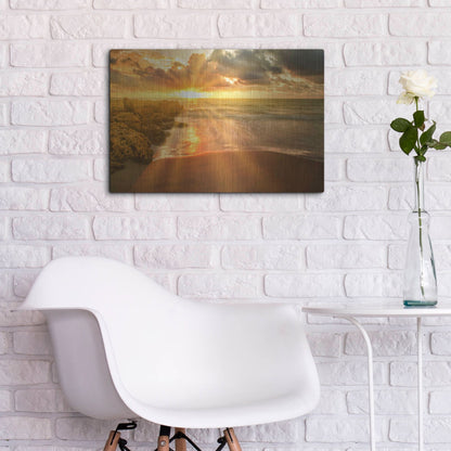 Luxe Metal Art 'Cartagena Sun Burst' by Mark A Paulda, Metal Wall Art,24x16