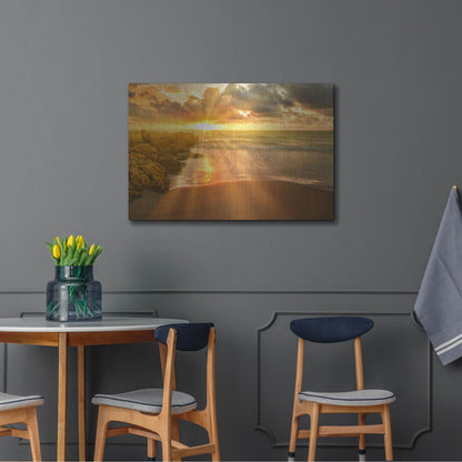 Luxe Metal Art 'Cartagena Sun Burst' by Mark A Paulda, Metal Wall Art,36x24