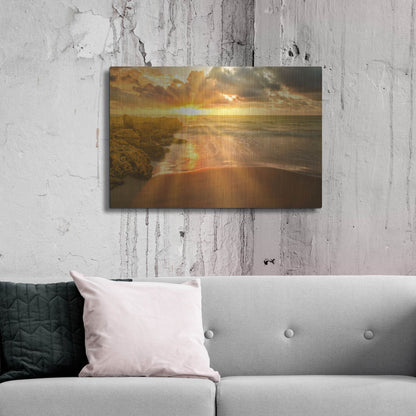 Luxe Metal Art 'Cartagena Sun Burst' by Mark A Paulda, Metal Wall Art,36x24