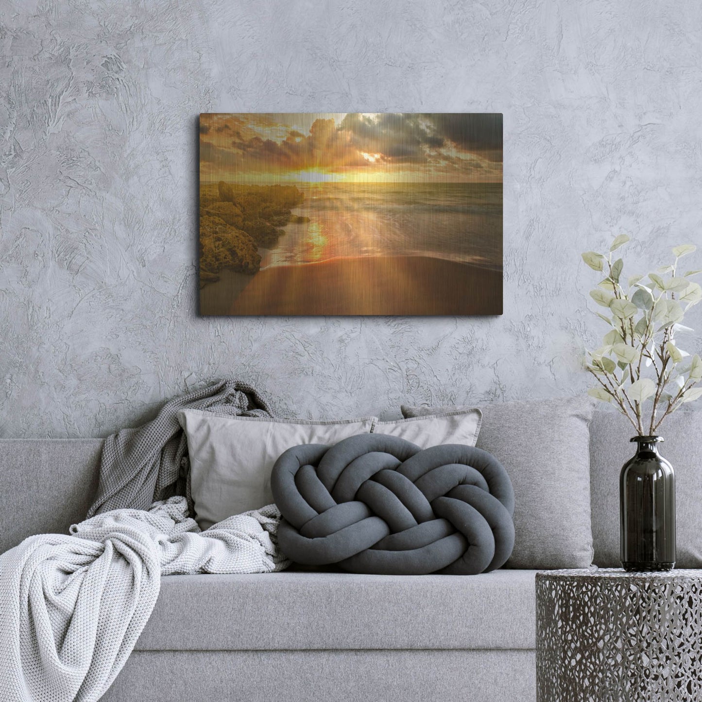 Luxe Metal Art 'Cartagena Sun Burst' by Mark A Paulda, Metal Wall Art,36x24