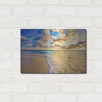 Luxe Metal Art 'Golden Hour Aruba' by Mark A Paulda, Metal Wall Art,16x12