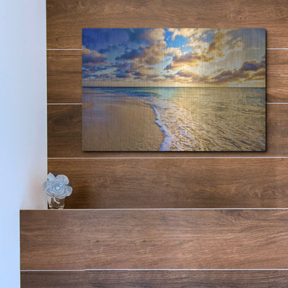 Luxe Metal Art 'Golden Hour Aruba' by Mark A Paulda, Metal Wall Art,16x12