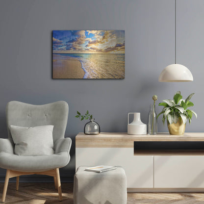 Luxe Metal Art 'Golden Hour Aruba' by Mark A Paulda, Metal Wall Art,24x16