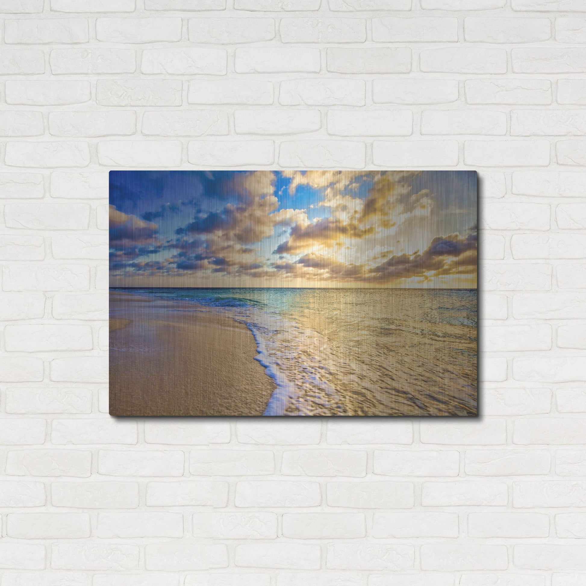 Luxe Metal Art 'Golden Hour Aruba' by Mark A Paulda, Metal Wall Art,36x24