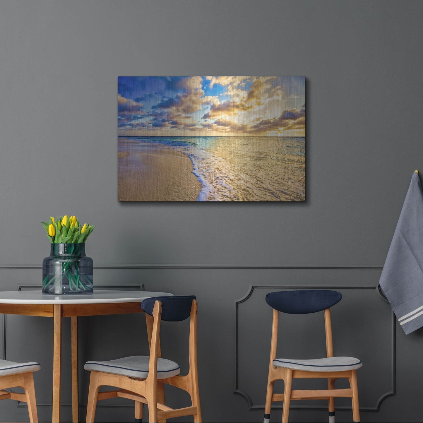 Luxe Metal Art 'Golden Hour Aruba' by Mark A Paulda, Metal Wall Art,36x24