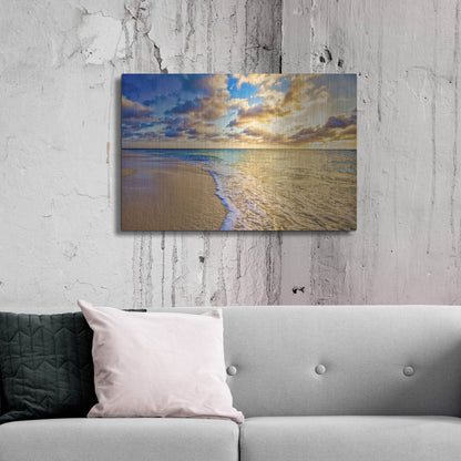 Luxe Metal Art 'Golden Hour Aruba' by Mark A Paulda, Metal Wall Art,36x24