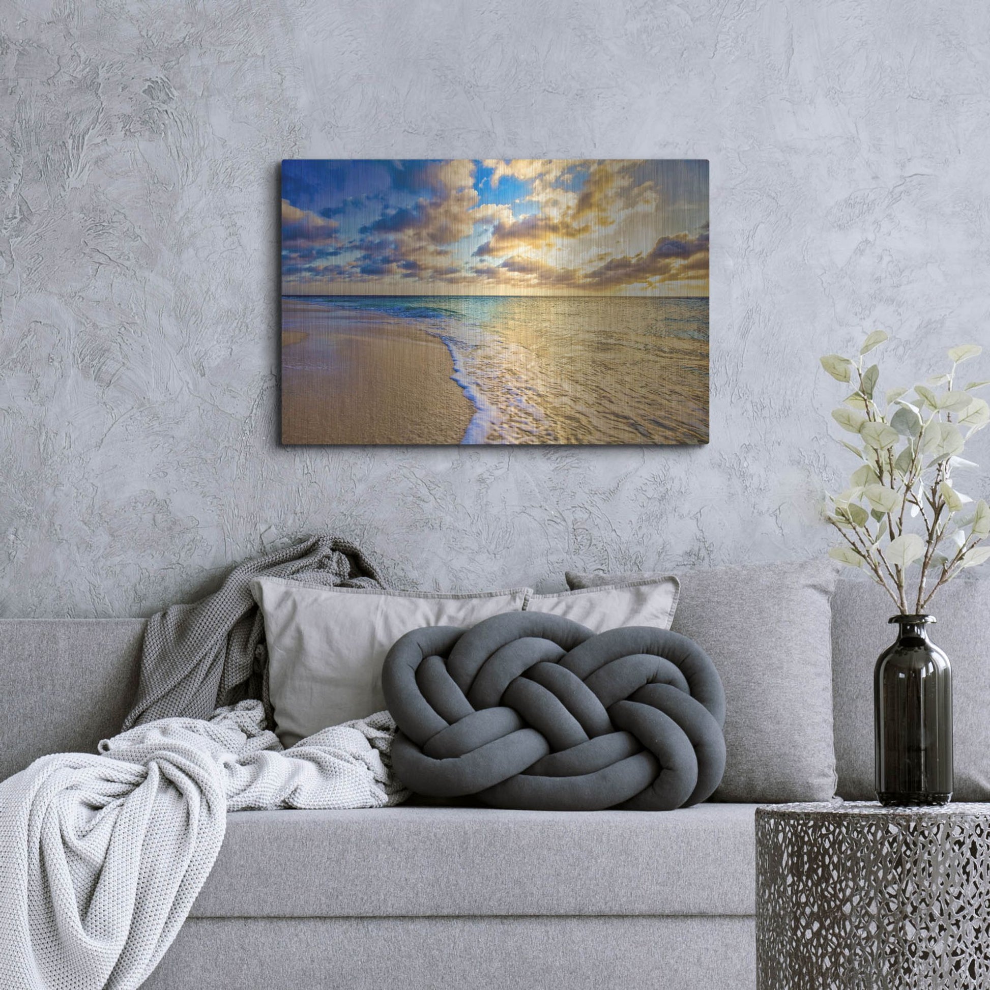 Luxe Metal Art 'Golden Hour Aruba' by Mark A Paulda, Metal Wall Art,36x24