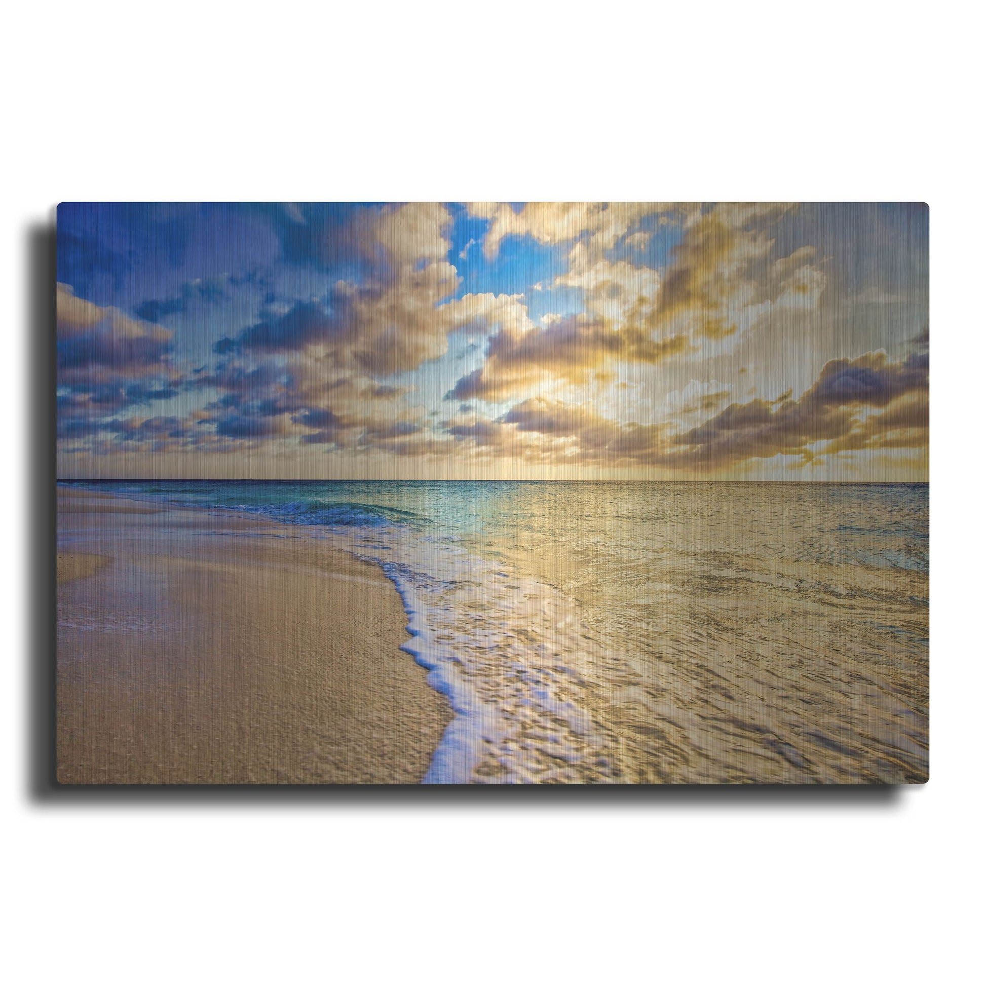 Luxe Metal Art 'Golden Hour Aruba' by Mark A Paulda, Metal Wall Art