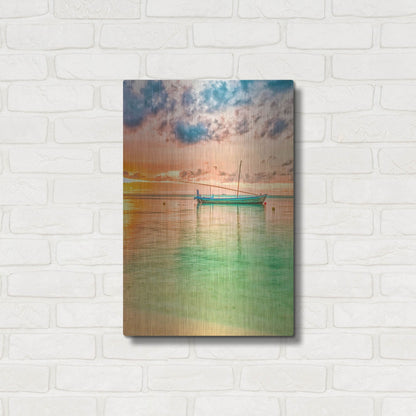 Luxe Metal Art 'Maldives Sailing Boat' by Mark A Paulda, Metal Wall Art,16x24