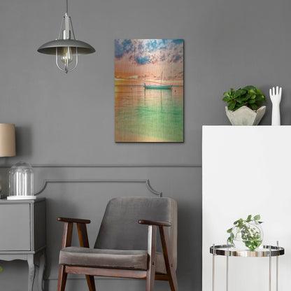 Luxe Metal Art 'Maldives Sailing Boat' by Mark A Paulda, Metal Wall Art,16x24