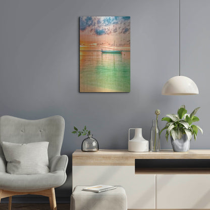 Luxe Metal Art 'Maldives Sailing Boat' by Mark A Paulda, Metal Wall Art,16x24