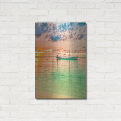 Luxe Metal Art 'Maldives Sailing Boat' by Mark A Paulda, Metal Wall Art,24x36