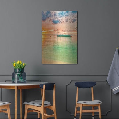 Luxe Metal Art 'Maldives Sailing Boat' by Mark A Paulda, Metal Wall Art,24x36