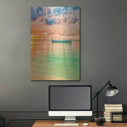 Luxe Metal Art 'Maldives Sailing Boat' by Mark A Paulda, Metal Wall Art,24x36