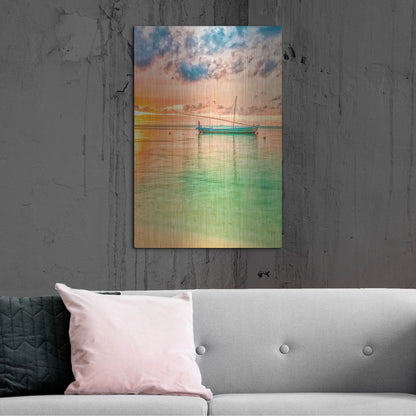Luxe Metal Art 'Maldives Sailing Boat' by Mark A Paulda, Metal Wall Art,24x36