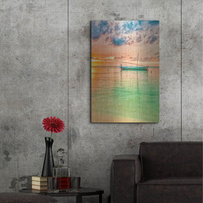 Luxe Metal Art 'Maldives Sailing Boat' by Mark A Paulda, Metal Wall Art,24x36