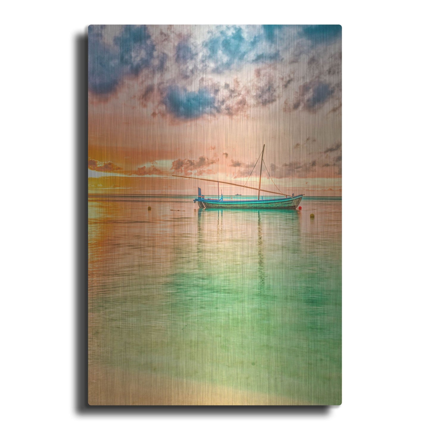 Luxe Metal Art 'Maldives Sailing Boat' by Mark A Paulda, Metal Wall Art