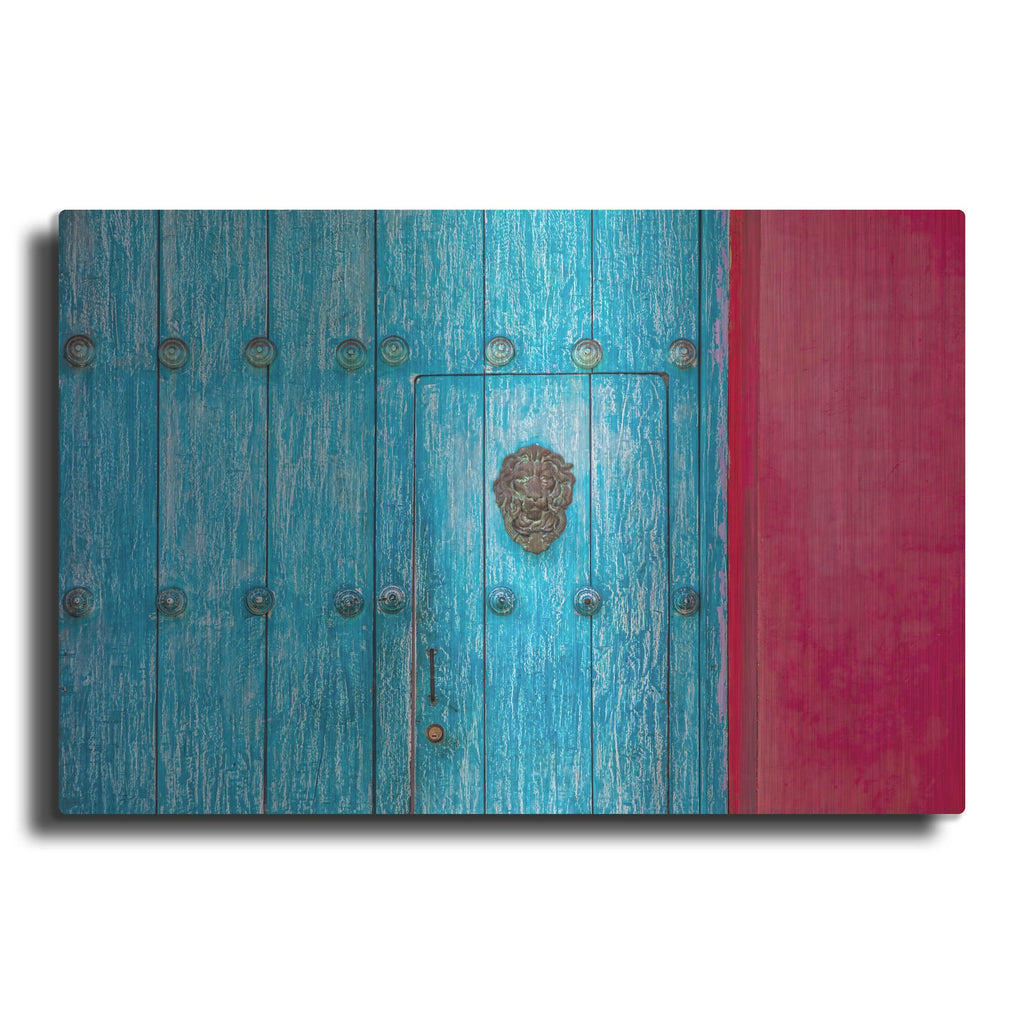 Luxe Metal Art 'Cartagena Blue Door' by Mark A Paulda, Metal Wall Art
