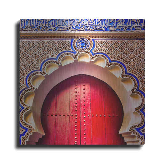Luxe Metal Art 'Classic Moroccan Door' by Mark A Paulda, Metal Wall Art