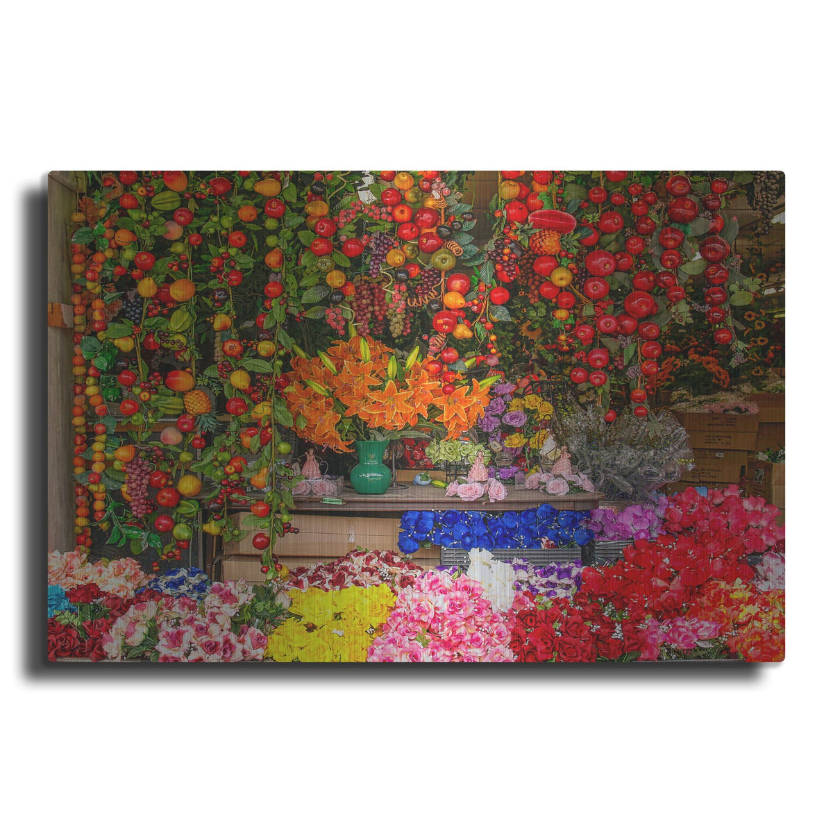 Luxe Metal Art 'El Paso Flower Mercado' by Mark A Paulda, Metal Wall Art