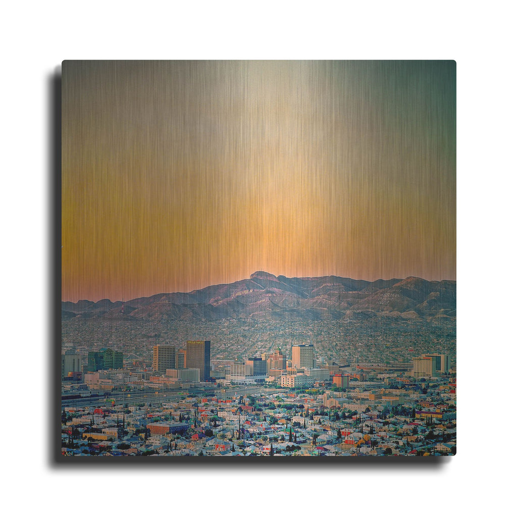 Luxe Metal Art 'El Paso Sunrise' by Mark A Paulda, Metal Wall Art