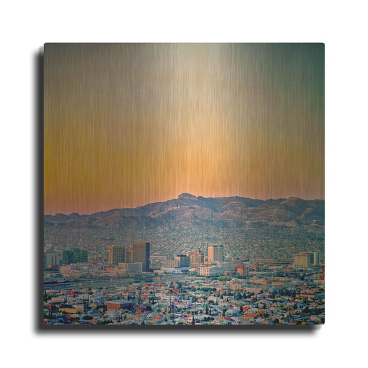 Luxe Metal Art 'El Paso Sunrise' by Mark A Paulda, Metal Wall Art