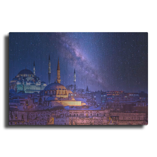 Luxe Metal Art 'Milky Way Over Istanbul' by Mark A Paulda, Metal Wall Art